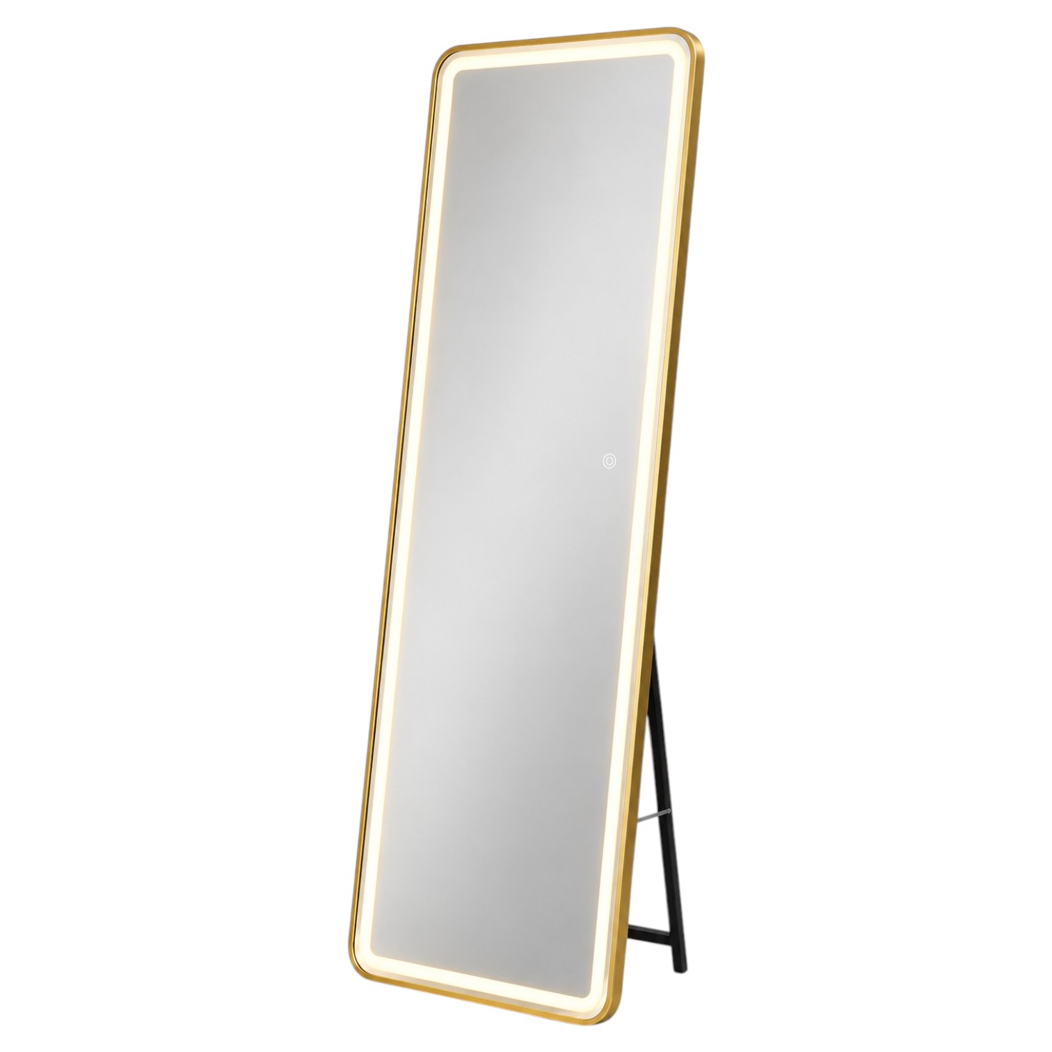 LED Gold Frame Standing Mirror