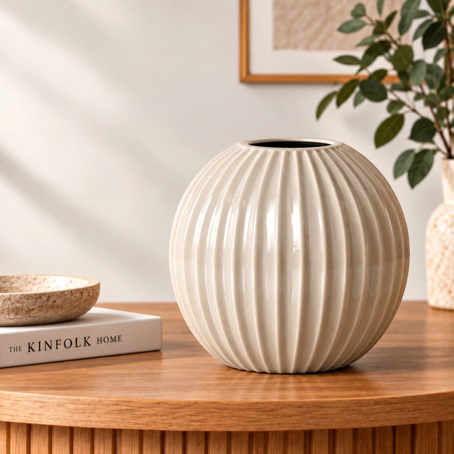 Round Ceramic Vase