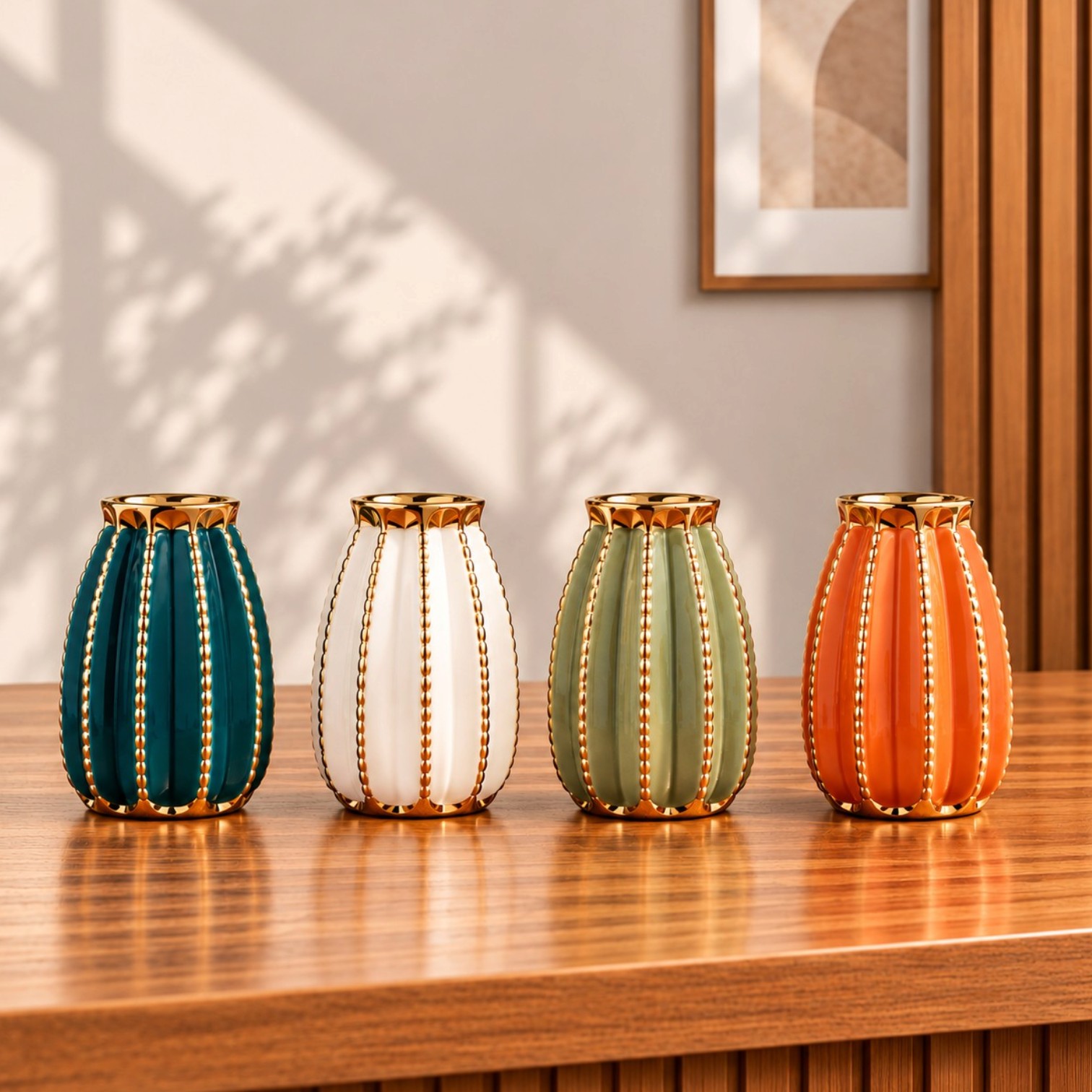 Small Gold Accent Ceramic Vase