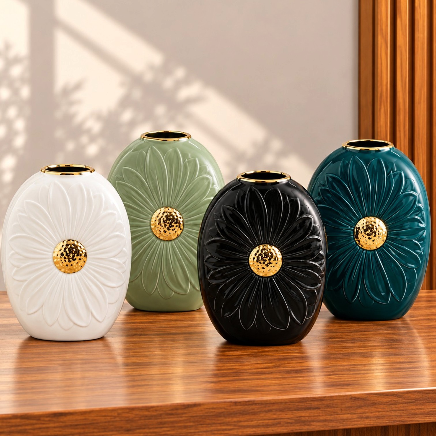 Large Floral Ceramic Vase