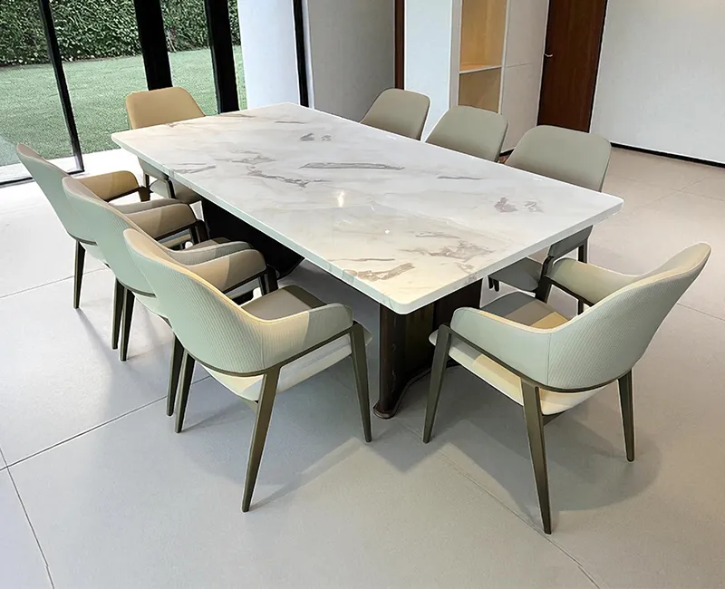 Alba Marble Dining Set 8 Seater