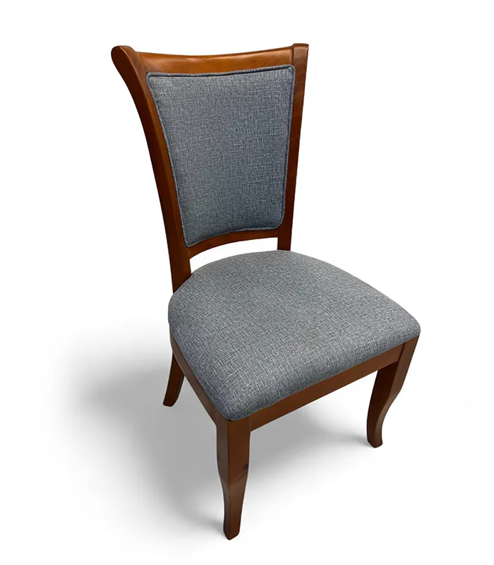 Camden Upholstered Dining Chair – Walnut & Grey