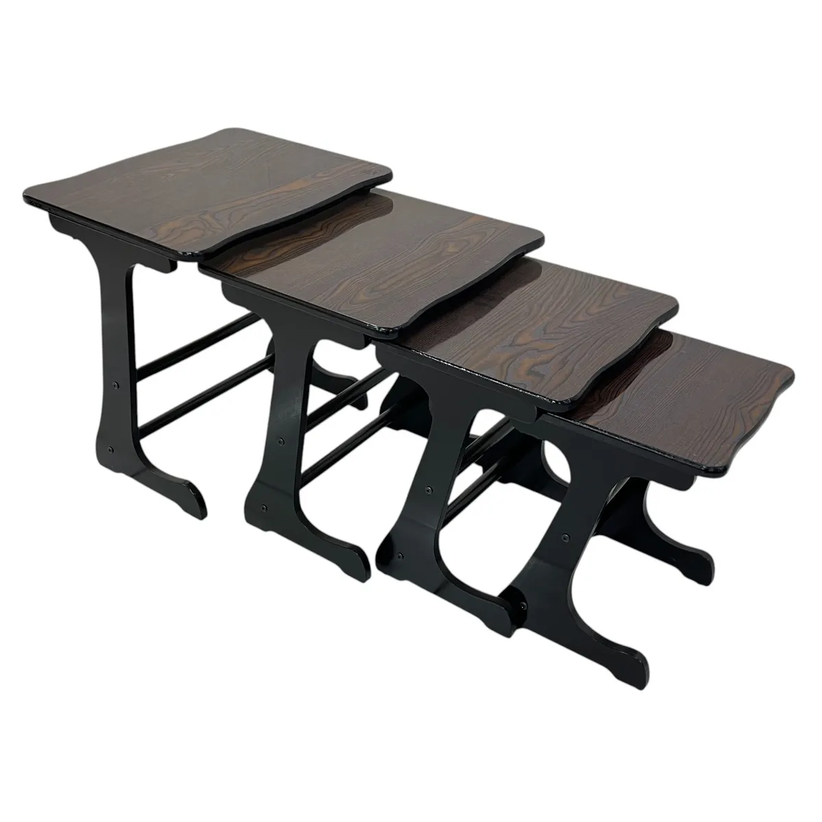 Dark wood Print Nesting Table Set