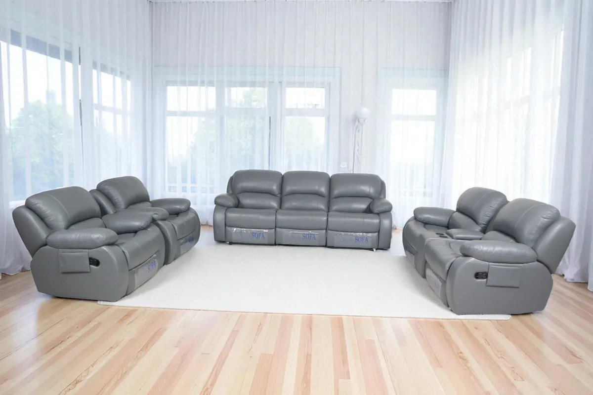 Lusso Leather Recliner Sofa Set 7 Seater