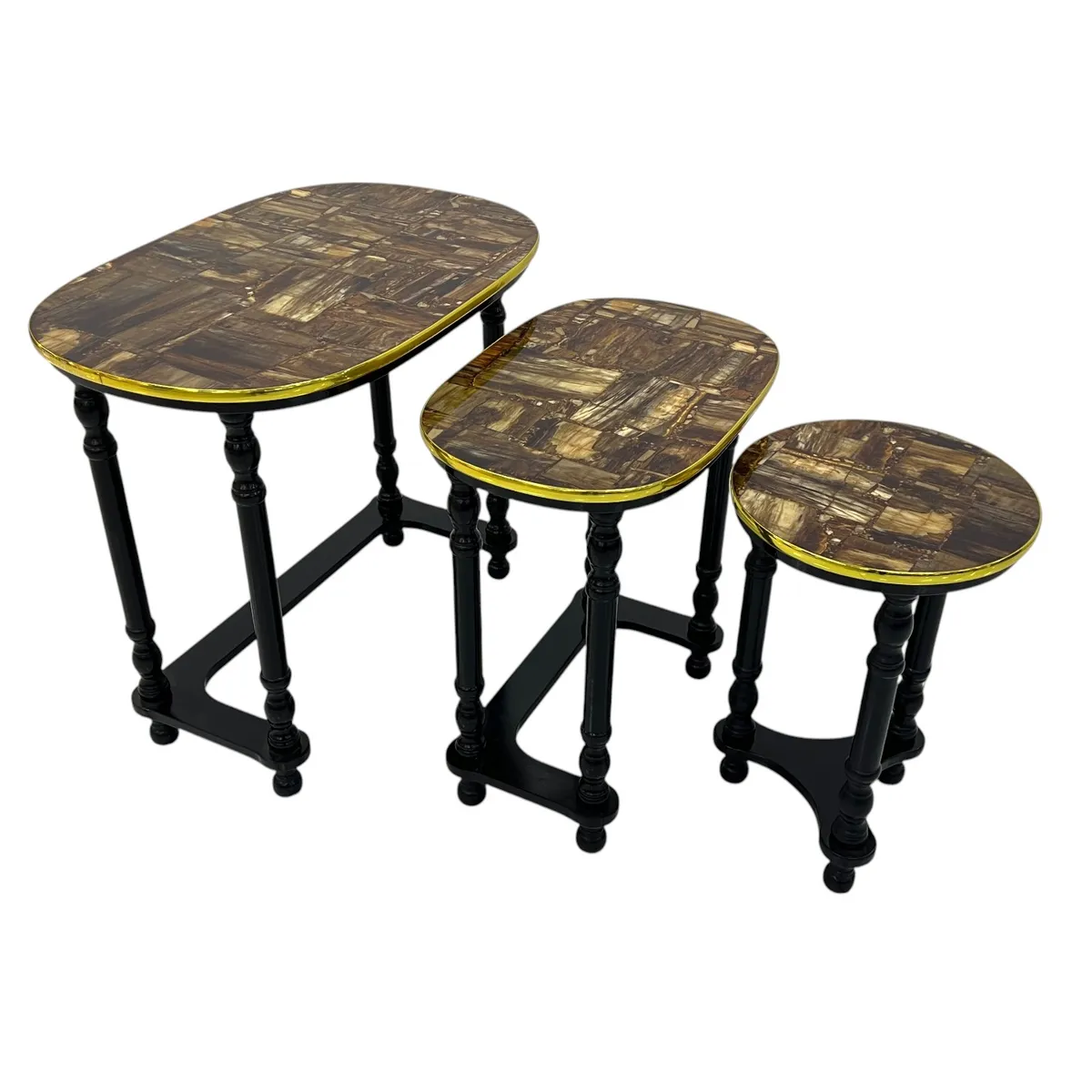 Rustic Print Nesting Stools Set